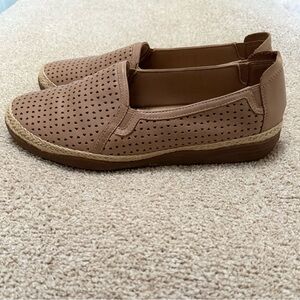 Clark Collection Slip on Espadrille Leather Flats